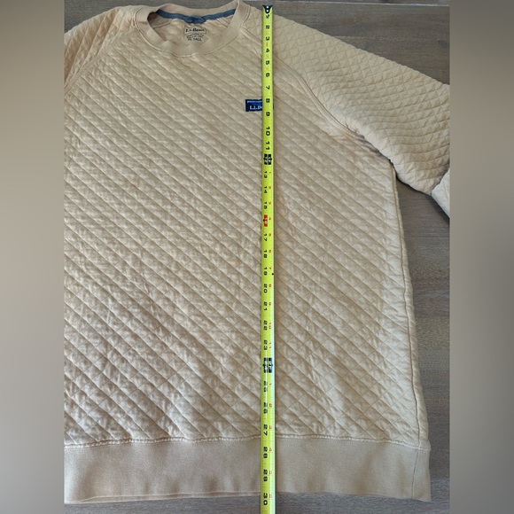 LL Bean Men’s Golden Yellow Quilted Sweatshirt XLT - Picture 4 of 8